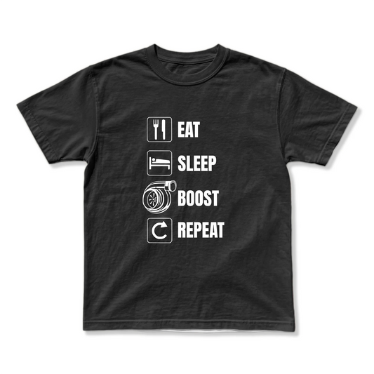 TRICOU OVERSIZE PREMIUM UNISEX - EAT, SLEEP, BOOST, REPEAT