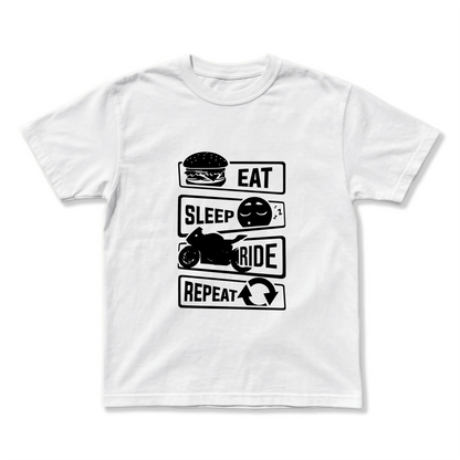 TRICOU OVERSIZE PREMIUM UNISEX - EAT, SLEEP, RIDE, REPEAT
